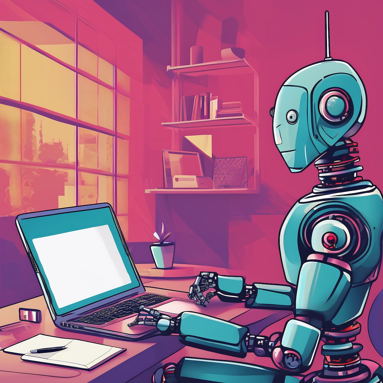 Robot writing blog posts