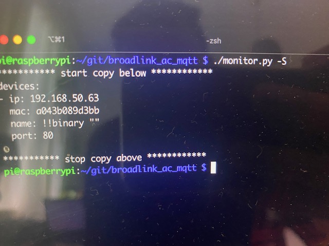 Broadlink script output