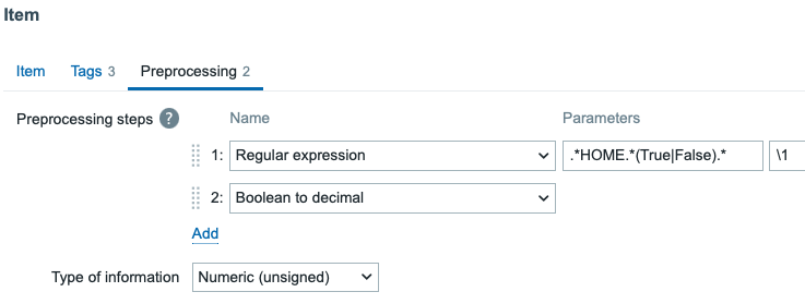 Boolean to decimal preprocessing