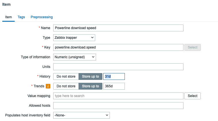 Powerline download speed trapper item