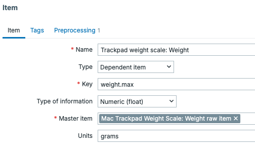 Dependent item for max weight