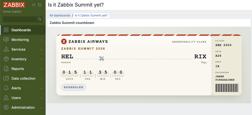 Countdown timer as a boarding pass